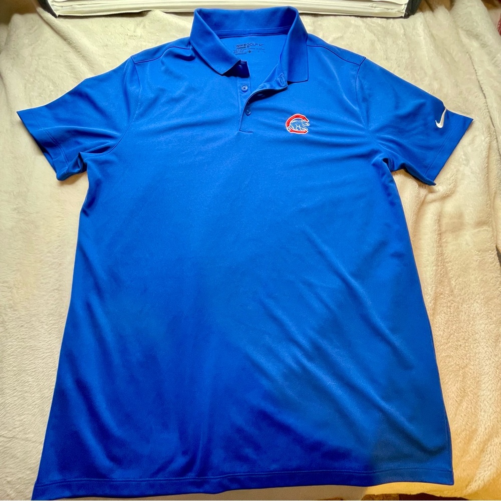 Blue Nike Golf Men's Chicago Cubs Polo Shirt Large